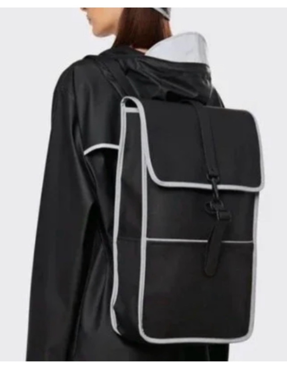 Rains Black Waterproof Reflective Backpack NWT